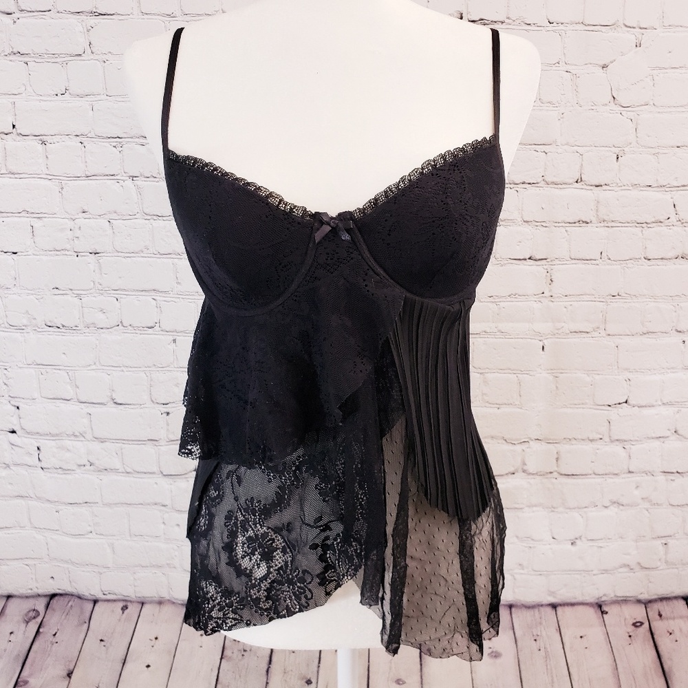 Victoria's Secret black bustier lace top. 36B